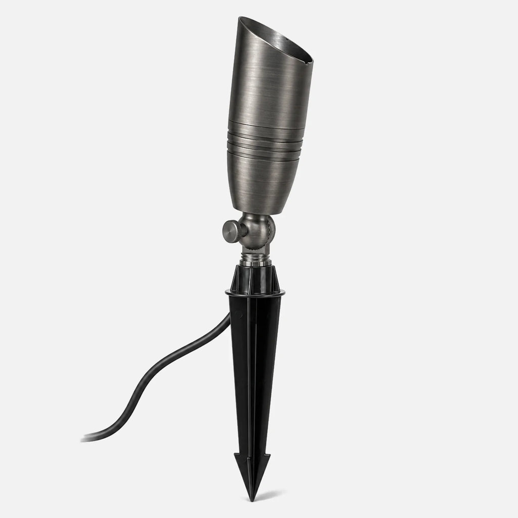 24V RGBW solid brass landscape spotlight with adjustable head and ground stake