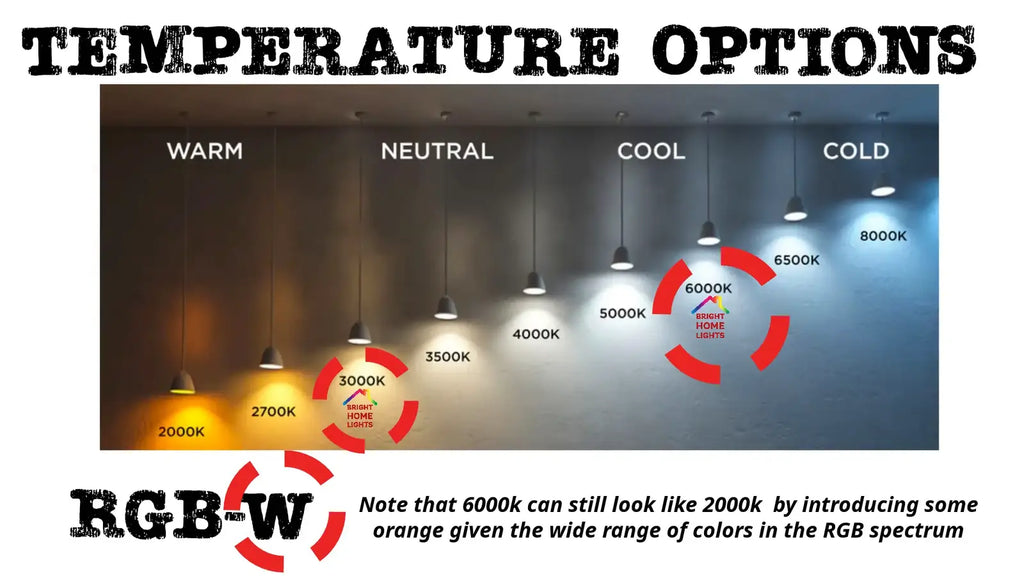 Warm white and daylight color temperature options