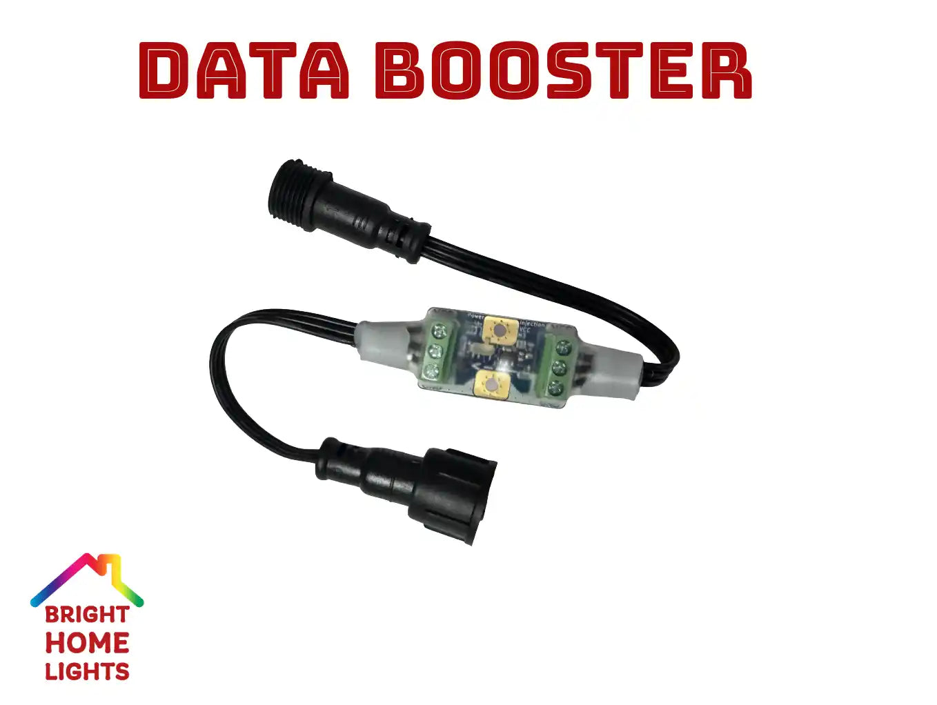Bright Home Lights LED data booster for restoring signal on long permanent-light runs