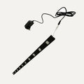 Black permanent LED demo track with ten puck lights, power adapter, and connection cable