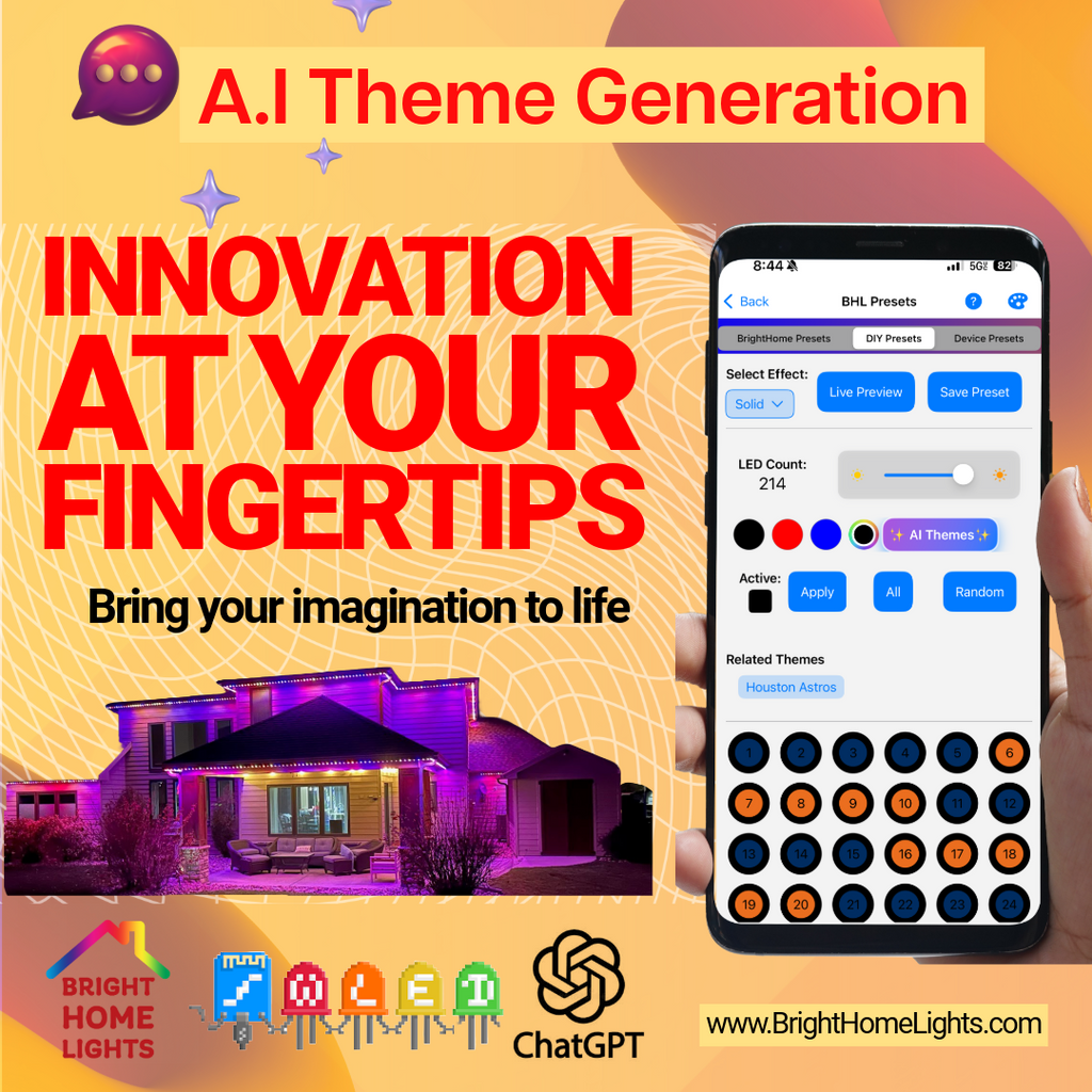 Bright Home Lights app AI presets for WLED controller