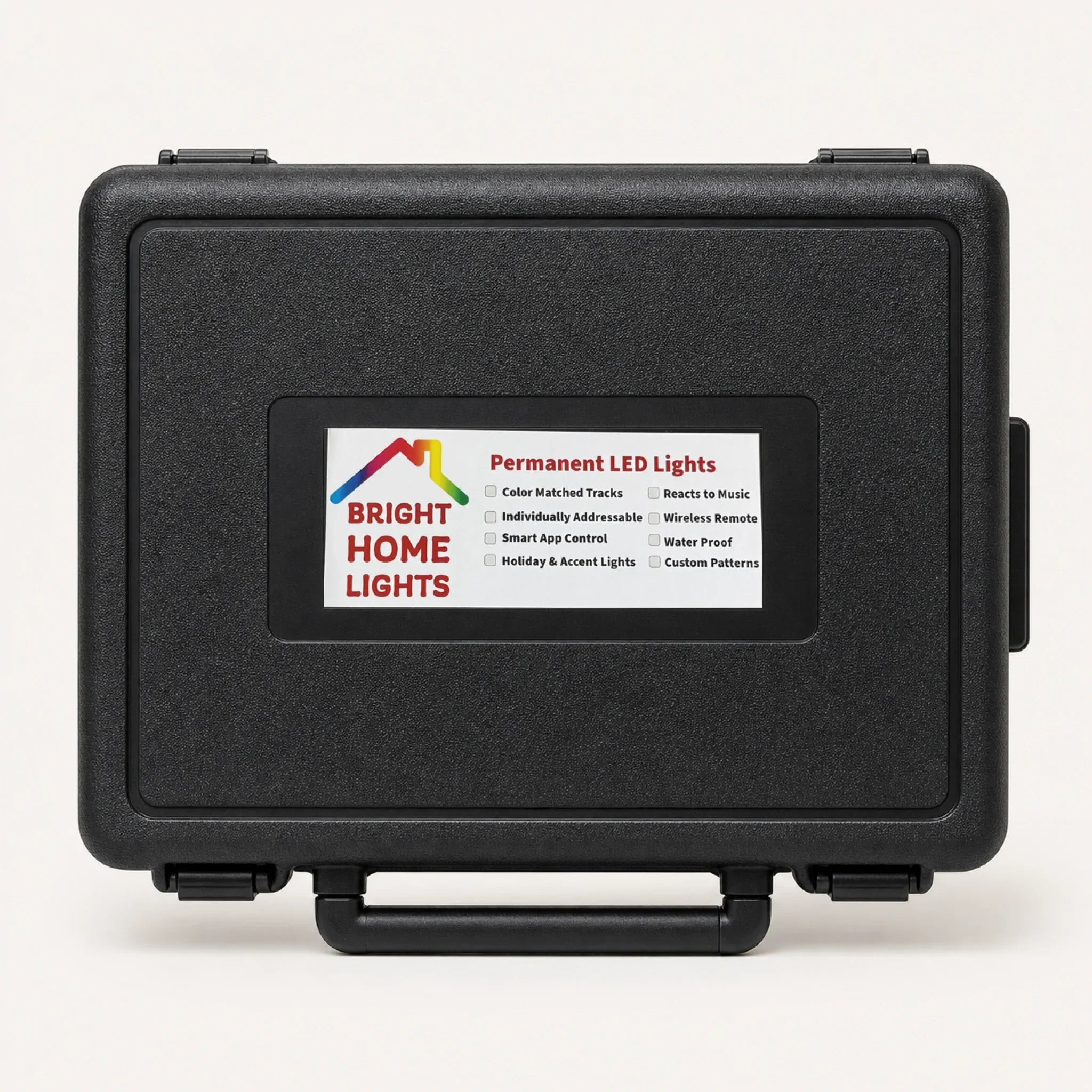 Closed Bright Home Lights permanent LED lighting demo briefcase