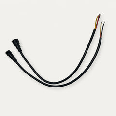 XConnect male and female pigtail pair with exposed red, yellow, and black three-wire leads