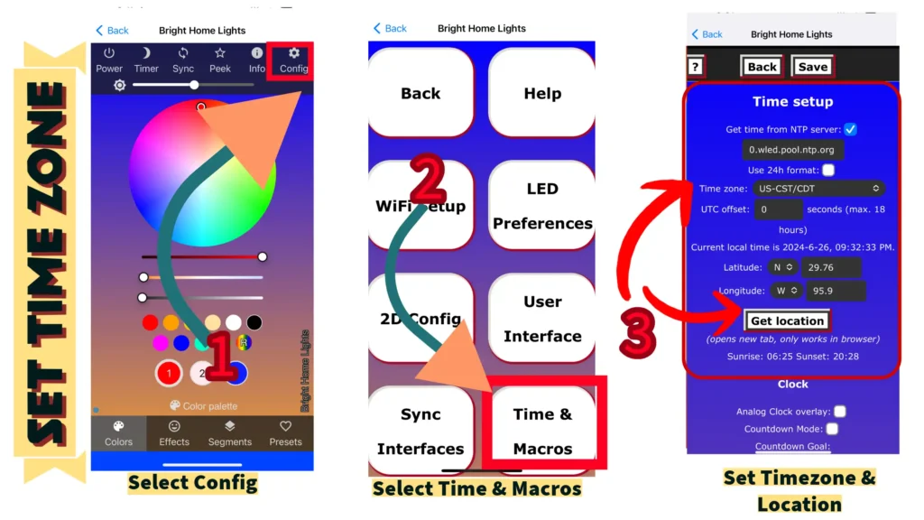 WLED Timezone setting